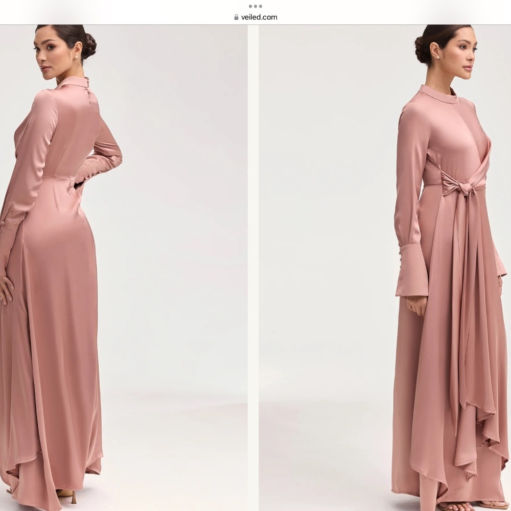 Serena Satin Side Tie Maxi dress